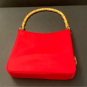 Vintage Valerie Steven’s handbag with bamboo style handle & butterfly brooch